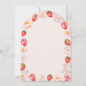 Berry First Birthday Strawberry Bow 1st Birthday Kaart (Achterkant)