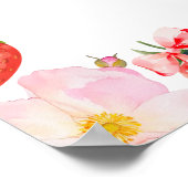 Berry First Birthday Strawberry Bow Welcome Poster (Hoek)