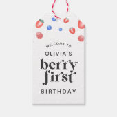 Berry First Birthday Strawberry Cadeaulabel (Voorkant)
