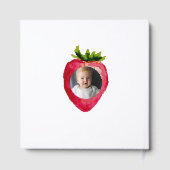 Berry First Birthday Strawberry Custom Photo Gastenboek (Achterkant)