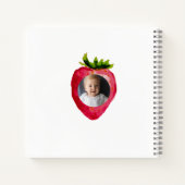 Berry First Birthday Strawberry Custom Photo Notitieboek (Achterkant)