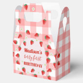 Berry First Birthday Strawberry Eerste 1e Welkom Bedankdoosjes (Geopend)