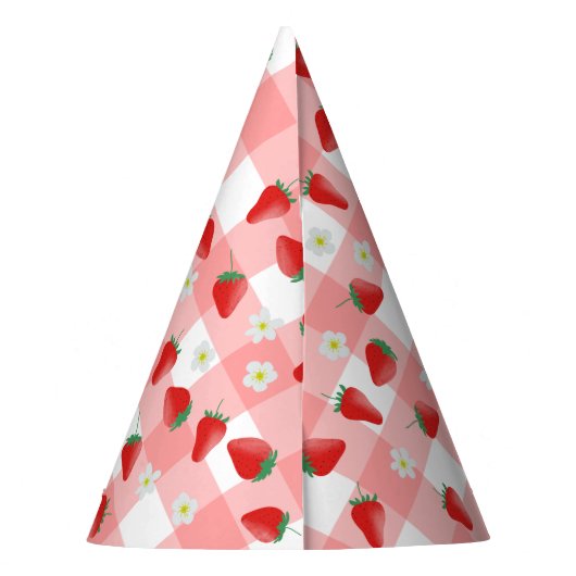 Berry First Birthday Strawberry Eerste 1e Welkom Feesthoedjes (Achterkant)