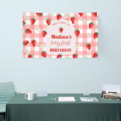 Berry First Birthday Strawberry Eerste 1e Welkom Spandoek (Beurs)