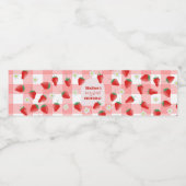 Berry First Birthday Strawberry Eerste 1e Welkom Waterfles Etiket (Enkel label)