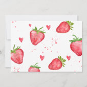Berry First Birthday Strawberry Foto Kaart (Achterkant)