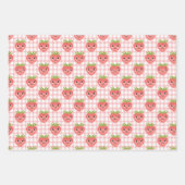 Berry First Birthday Strawberry Inpakpapier Vel (Voorkant 3)