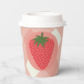 Berry First Birthday Strawberry Papieren Bekers (Achterkant)