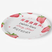 Berry First Birthday Strawberry Papieren Bordje (Gekanteld)