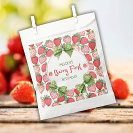 Berry First Birthday Strawberry Party Favor Bags Bedankzakje