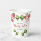 Berry First Birthday Strawberry Party  Papieren Bekers (Voorkant)