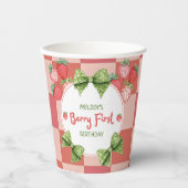 Berry First Birthday Strawberry Party Papieren Bekers (Voorkant)