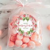 Berry First Birthday Strawberry Party Ronde Sticker