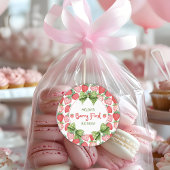 Berry First Birthday Strawberry Party Ronde Sticker