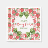 Berry First Birthday Strawberry Party  Servet (Voorkant)