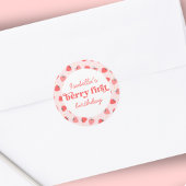Berry First Birthday Strawberry Ronde Sticker