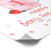 Berry First Birthday Strawberry Smoothie Poster (Hoek)