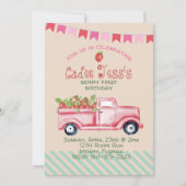 Berry First Birthday Strawberry Theme Uitnodiging (Voorkant)