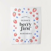 Berry First Birthday Strawberry Welkom Wandkleed (Voorkant)