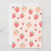 Berry First Birthday Stylish Pink aardbery Kaart (Achterkant)