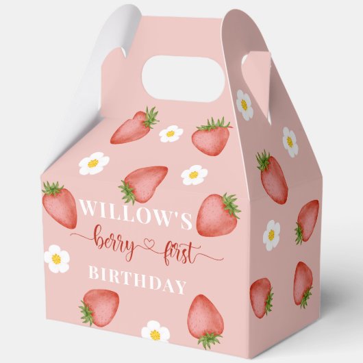 Berry First Birthday Theme Party Boxen Bedankdoosjes (Voorkant)