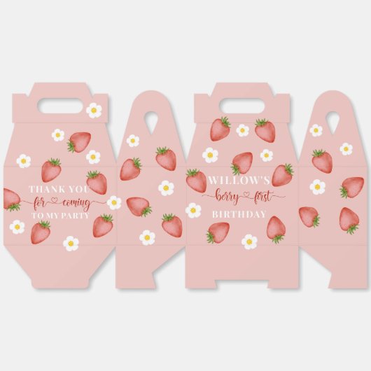 Berry First Birthday Theme Party Boxen Bedankdoosjes (Ongevouwen)