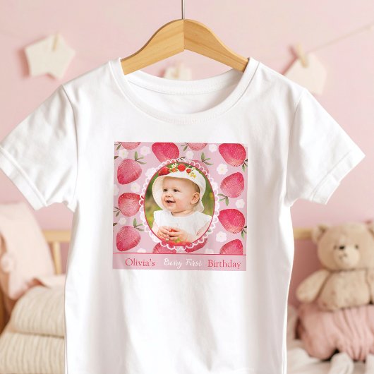 Berry First Birthday Toddler Photo T-Shirt