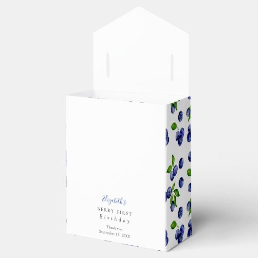 Berry First Birthday Waterverf Blueberry Cute Bedankdoosjes (Geopend)