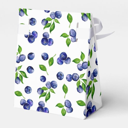 Berry First Birthday Waterverf Blueberry Cute Bedankdoosjes (Achterkant)