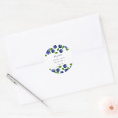 Berry First Birthday Waterverf Blueberry Cute Ronde Sticker (Envelop)