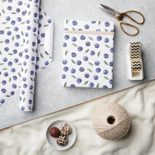 'Berry First' Blauwe Bes 1e Verjaardag Cadeaupapier (Crafts)