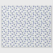 'Berry First' Blauwe Bes 1e Verjaardag Cadeaupapier (Vlak)