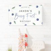 'Berry First' Blauwe Bes 1e Verjaardagsfeestje Spandoek (Insitu)