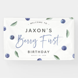 'Berry First' Blauwe Bes 1e Verjaardagsfeestje Spandoek