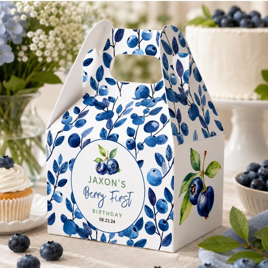 Berry First Blauwebes 1e Verjaardagsfeestje Bedankdoosjes