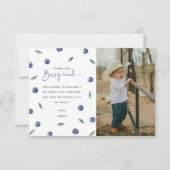 'Berry First' Blueberry 1e verjaardagsfeestje Bedankkaart (Voorkant)