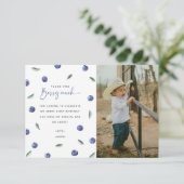 'Berry First' Blueberry 1e verjaardagsfeestje Bedankkaart (Staand voorkant)