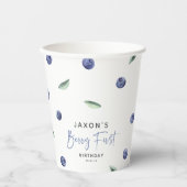 'Berry First' Blueberry 1e verjaardagsfeestje Papieren Bekers (Voorkant)