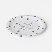 'Berry First' Blueberry 1e verjaardagsfeestje Papieren Bordje (Gekanteld)