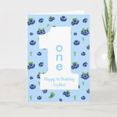 Berry First Blueberry Happy Birthday Card Kaart (Voorkant)