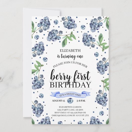 Berry First Blueberry Kaart (Voorkant)