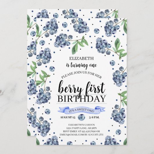 Berry First Blueberry Kaart (Voorkant / Achterkant)