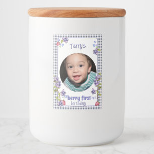 Berry First Boy's Birthday Voedselcontainer Etiket