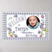 Berry First Boy's Verjaardagsbanner Poster (Voorkant)
