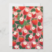 Berry First Cute Strawberry 1st Birthday Kaart (Achterkant)