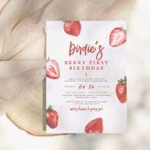 Berry First | Cute Strawberry Girl 1e verjaardag