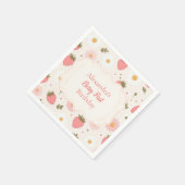 Berry First | Cute Strawberry Girl 1e verjaardag Servet (Hoek)