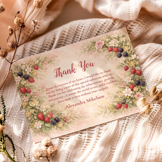 Berry First Garden 1st Birthday Bedankkaart