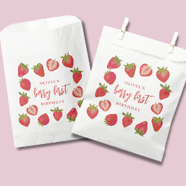 Berry First Girls aardbei Personalized Birthday Bedankzakje