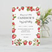 Berry First Invitation for Birthday Fruit Party Kaart (Staand voorkant)